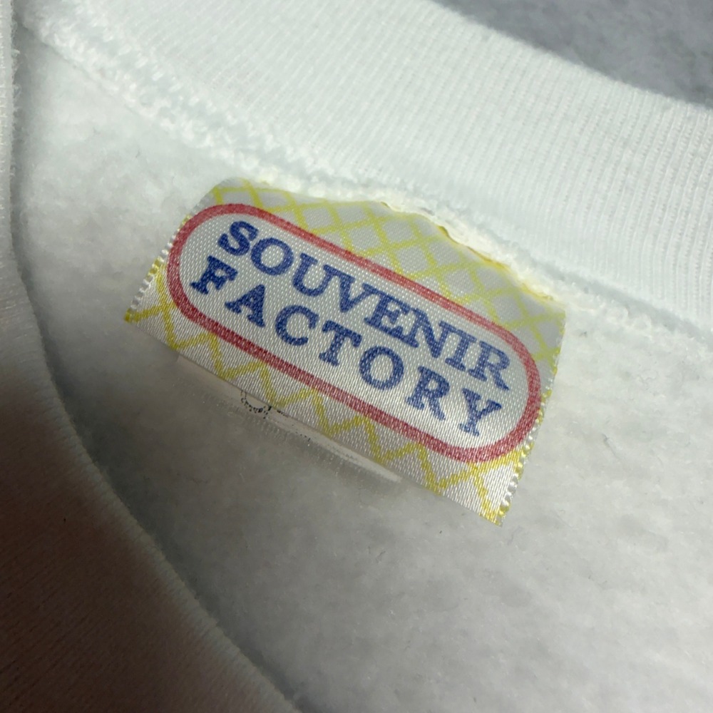 Vintage 90s Puerto Vallarta Sailboat Embroidered Sweatshirt White Large Boat Y2K - Picture 6 of 12